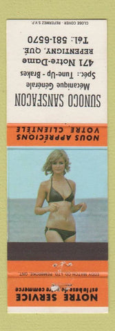 Matchbook Cover - Sunoco oil gas Sansfacon Repentigny QC pinup