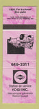 Matchbook Cover - Sunoco oil gas Yogi Station Ste Julie QC