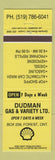 Matchbook Cover - Dudman Shell oil gas Forest ON