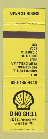 Matchbook Cover - Dino Shell oil gas Green Bay WI