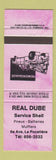 Matchbook Cover - Real Dube Shell oil gas La Pocatiere QC PURPLE