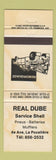 Matchbook Cover - Real Dube Shell oil gas La Pocatiere QC YELLOW