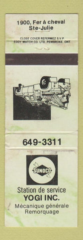 Matchbook Cover - Sunoco oil gas Ste Julie QC GREEN WEAR