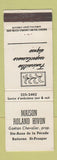 Matchbook Cover - Maison Roland Ivon Ste Anne de la Perade QC funeral WEAR