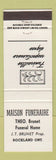 Matchbook Cover - Maison Funeral Theo Brunet Rockland ON