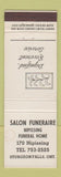 Matchbook Cover - Salon Funeraire Funeral Home Nipissing Sturgeon Falls ON WEAR