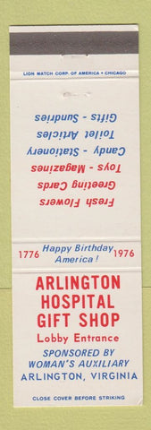 Matchbook Cover - Arlington Hospital Gift Shop Arlington VA