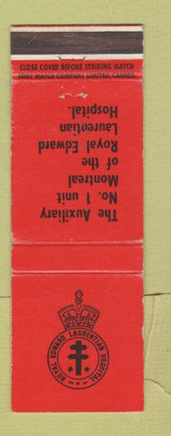 Matchbook Cover - Royal Edward Laurentian Hospital Montreal QC WEAR