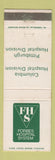 Matchbook Cover - Forbes Hospital System Pittsburgh Columbia PA WEAR