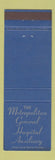 Matchbook Cover - Metropolitan General Hospital Auxiliary Canada