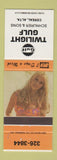 Matchbook Cover - Gulf oil gas Twilight Cereal AB pinup
