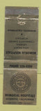 Matchbook Cover - Memorial Hospitals Modesto CA WEAR