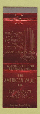 Matchbook Cover - American Vault Burial Doric Cleveland OH WEAR
