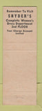 Matchbook Cover - Snyder's Jewel Box Jewelry Staunton VA