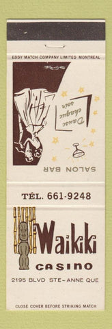 Matchbook Cover - Waikiki Casino Ste Anne QC Tiki