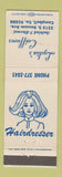 Matchbook Cover - Lydia's Coiffures Salon Campbell CA WEAR