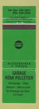 Matchbook Cover - Gulf oil gas Garage Remi Pelletier St Philippe de Neri QC