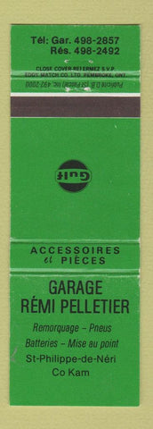 Matchbook Cover - Gulf oil gas Garage Remi Pelletier St Philippe de Neri QC