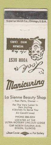 Matchbook Cover - La Sienne Beauty Shop Dixon IL