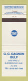 Matchbook Cover - Gulf oil gas GG Gagnon Sherbrooke QC