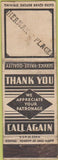 Matchbook Cover - Herman Place Thank You No Town