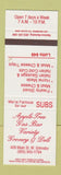Matchbook Cover - Apple Tree Gas Bar oil grocery West Grimsby ON SAMPLE
