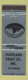 Matchbook Cover - Cleveland Vault Inc Burial OH SILVER