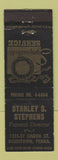 Matchbook Cover - Stanley Stephens Funeral Home Allentown PA