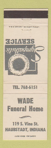 Matchbook Cover - Wade Funeral Home Haubstadt IN