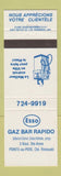 Matchbook Cover - Esso oil gas Bar Rapido Rimouski QC