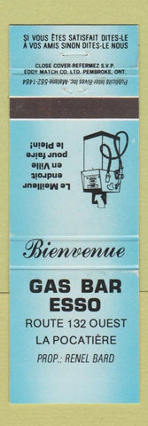 Matchbook Cover - Esso oil gas La Pocatiere QC WEAR