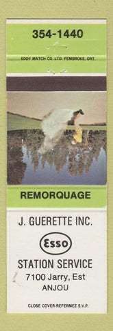 Matchbook Cover - Esso oil gas J Guerette Anjou QC golf scene