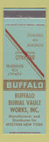 Matchbook Cover - Buffalo Burial Vault Works NY funeral