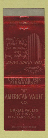Matchbook Cover - American Vault Burial Doric Cleveland OH