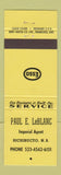 Matchbook Cover - Esso oil gas Paul LeBlanc Richibucto NB