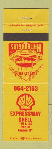 Matchbook Cover - Shell oil gas Expressway London KY