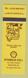 Matchbook Cover - Shell oil gas St Jean Port Joli QC