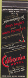 Matchbook Cover - California Hotel Glendale CA