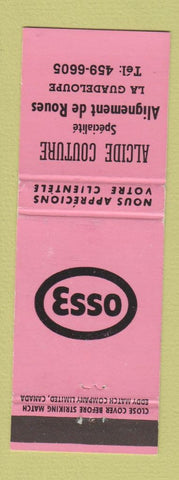 Matchbook Cover - Esso oil gas Alcide Couture La Guadeloupe QC NEON PINK WEAR