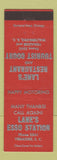 Matchbook Cover - Lane's Esso oil gas Motel Restaurant Walterboro SC Yemassee