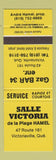 Matchbook Cover - Salle Victoria Victoriaville QC oil gas YELLOW