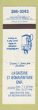 Matchbook Cover - La Gazerie St Bonaventure oil gas QC WEAR