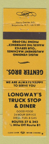 Matchbook Cover - Longway's Truck Stop Diner  WEAR