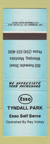 Matchbook Cover - Esso oil gas Tyndall Park Winnipeg MB WEAR