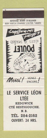 Matchbook Cover - Le Service Leon Grocery Restigouche NB WEAR