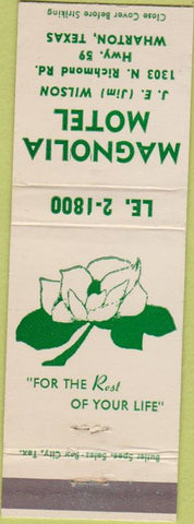 Matchbook Cover - Magnolia Motel Wharton TX