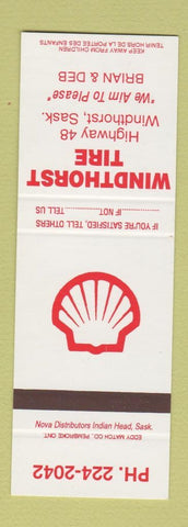 Matchbook Cover - Windthorst Tire SK Shell oil gas SAMPLE