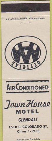 Matchbook Cover - Town House Motel Glendale CA