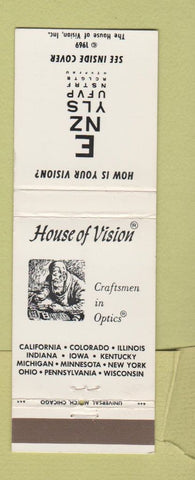 Matchbook Cover - House of Vision Opticians CHAIN