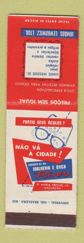 Matchbook Cover - Joalheria Otica River Optical Madureira Brazil
